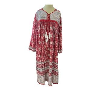 Hand block printed Indian gauzy boho dress